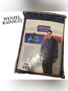 Wenzel Men’s 2XL 2-Piece Waterproof Rain Suit Jacket & Pants - PVC Rain Gear